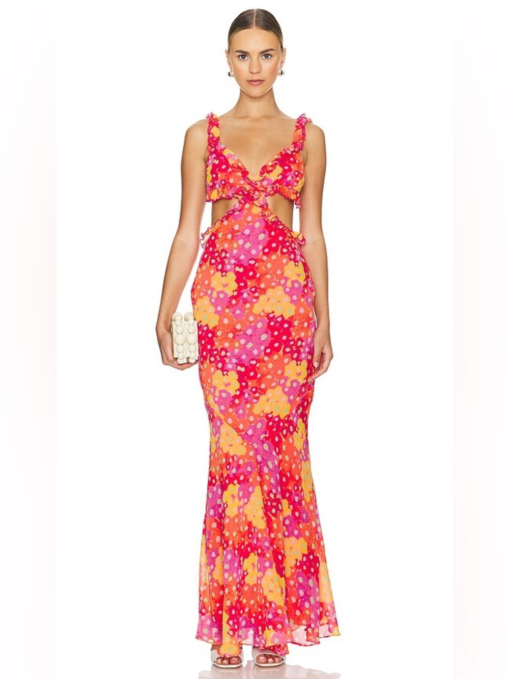 YAURA Floral Cutout Ruffle Maxi Dress | REVOLVE Style
